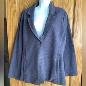 Eileen Fisher 100% wool blazer.   “Denim” blue color  L/G